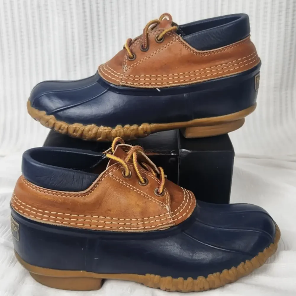 Vintage LL Bean ORIGINAL “Bean‎ Boots” Women's Sz 7 Leather Rubber Ankle Booties